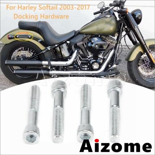 Detachable Motorcycle Backrest Sissy Bar Docking Bolts Screw Hardware Kit For Harley Softail Slim Deluxe Fat Boy Heritage 03-17