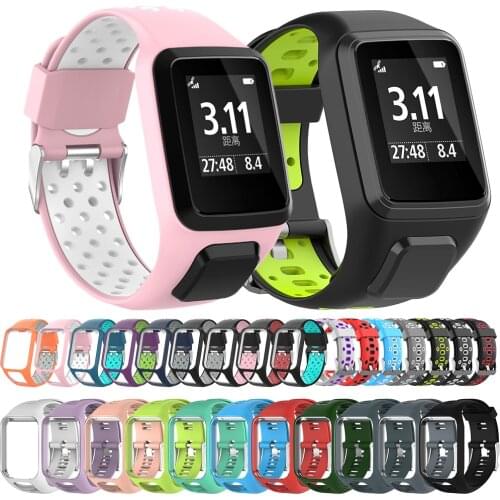Silicone Replacement Watchband for Tom Tom 2 3 Series Watch Strap Wrist Band Strap For TomTom Runner 2 3 GPS Watches
