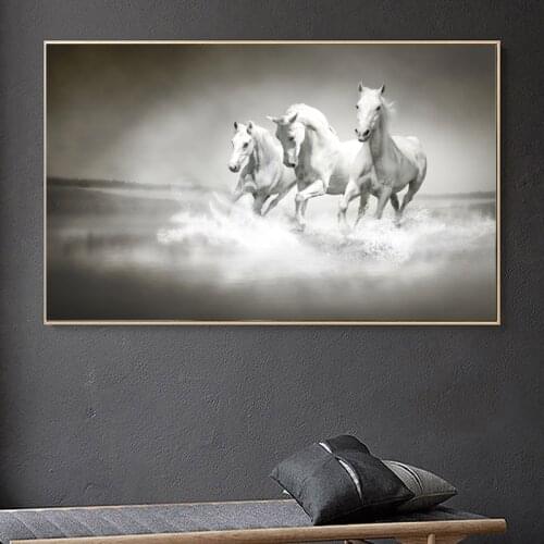 Modern Cool Running Horse Animals Canvas Paintings Poster Photo Print Wall Art Pictures Living Room Hotel Home Decor