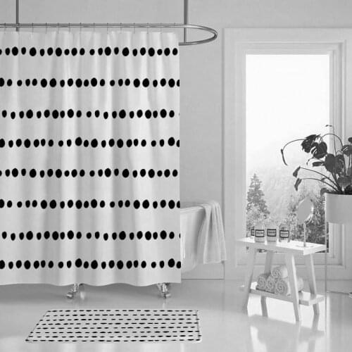 Beautiful geometric fabric shower curtain cover colorful plant geometric bathroom curtain non-slip carpet toilet cover cover cus