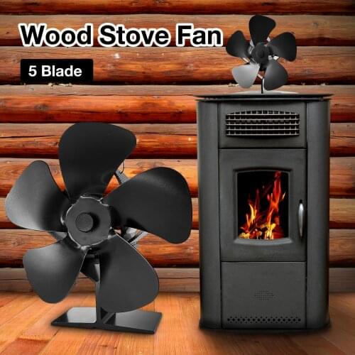 Fireplace Fan 5 Blade Wood Stove Fan Silent Heat Powered Eco Fan For Log Burner Home Fireplace Fan For Gas Stoves Heating Fan