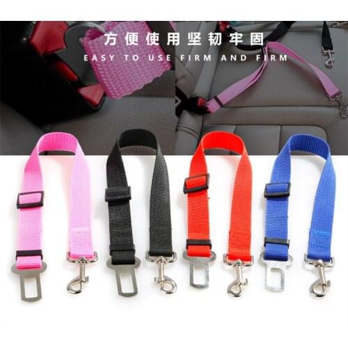4 Colors High Quality Universal Nylon Dog Seat Belt Adjustable Pet Dog Car Belt Security Keep Your Dog Safe When Drives