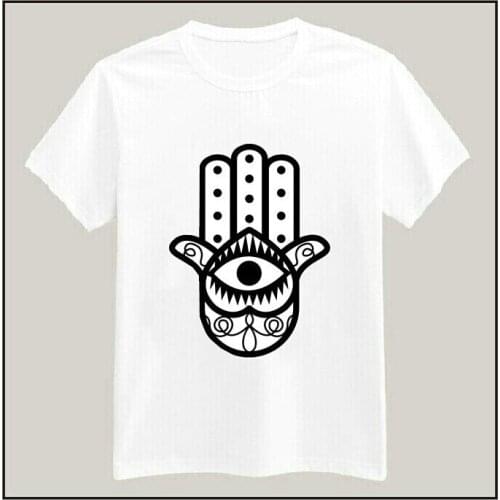 Women Tshirt LUCKEY HAND Eye Print Casual Cotton Funny Shirt Top Tee Whtie Hipster Plus Size Camiseta HH305-266