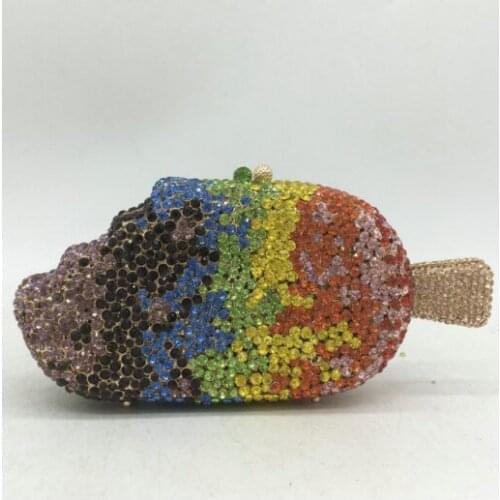 Lady Popsicle Clutch Bag For Party Prom Women Evening Bags Ladies Crystal Handbags Purse Wedding Dinner Minaudiere Clutches Bags