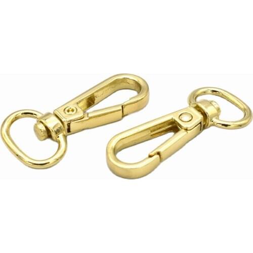 15mm Gold Swivel Clasp Oval Ring Lobster Clasp Claw Push Gate Trigger Clasps Swivel Snap Hooks For keychain handbag 10pcs - 1