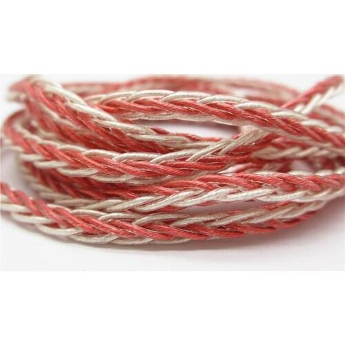 1Meter silver + pink color 7N Pure Single Crystal Copper 8 Shares 152 Cores DIY Cable Earphone Accessories