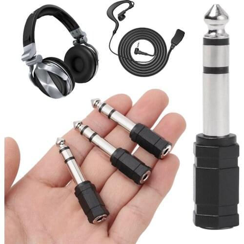 1 Pc Earphone Cable Adapter 3.5mm Jack to 6.35mm Stereo Headphone Plug Male To Female Microphone Jack Converter Plug Connector