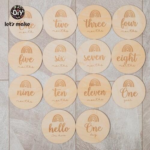 Lets Make 1pc Milestone photography props Background Month Sticker Baby Monthly Newborn Kids Commemorative Card Infant Growth