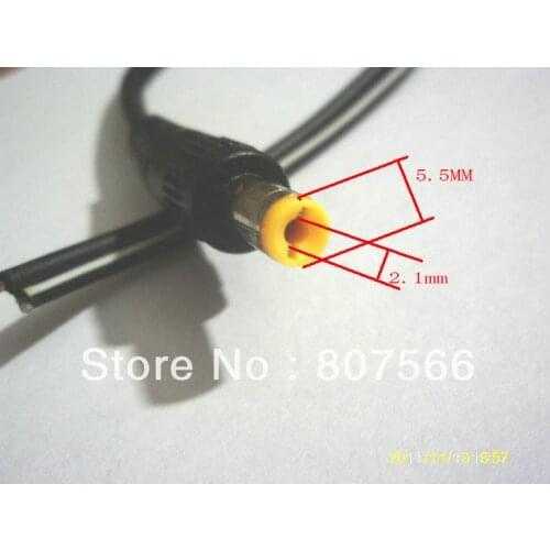 100 pcs 5.5x2.1mm DC Power Plug Male Connector With 18AWG Cable 26cm New