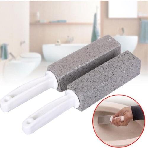 2Pcs Toilets Brushes Natural Pumice Stone Cleaning Stone Cleaner Brush With Long Handle for Toilets Sinks Bathtub Plastic Handle