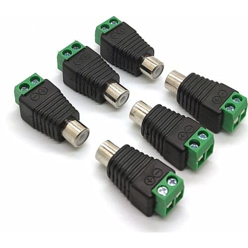 50pcs CAT5 To Camera CCTV Video AV Balun Phono RCA female jack Connector Adapter Terminal block Drop Shipping