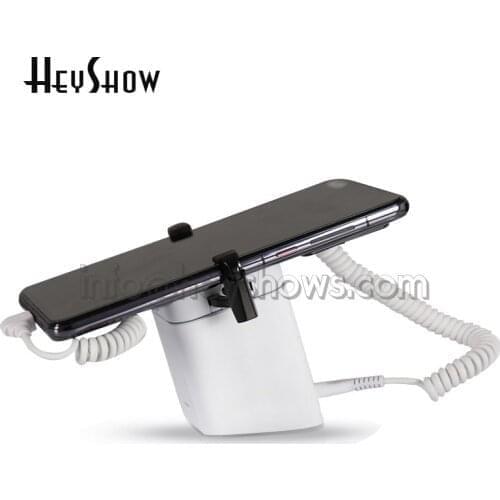 6x Mobile Phone Security Anti-Theft Device White Stand Apple Android Phone Secure Burglar Alarm System Display Holder With Clamp
