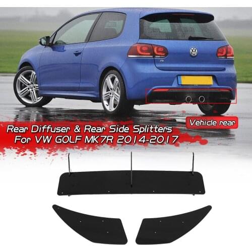 ABS Car Rear Bumper Lip Diffuser & Rear Side Splitters Protection Spoiler For Volkswagen VW GOLF 7 MK7 R 2014-2017 Car Styling