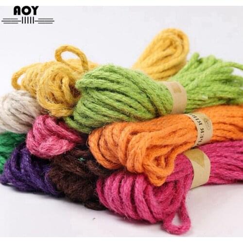 6mm Colorful Hemp Rope For DIY Handwork Craft Supplies Knitting Bouquet Packaging Decoration Kindergarten Arts Materials Cords