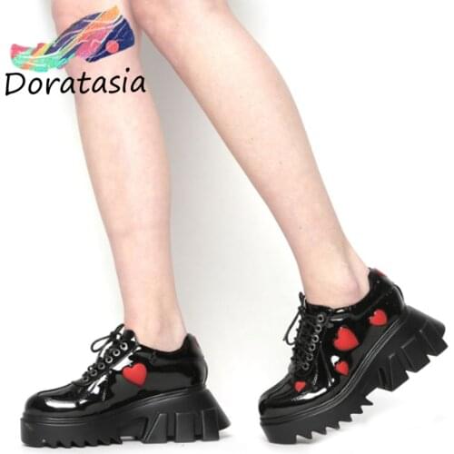 DORATASIA On Sale Women Lace Up High Heel Platform Shoes Punk Gothic Design Stylish Gothic Punk Pumps Women Pumps