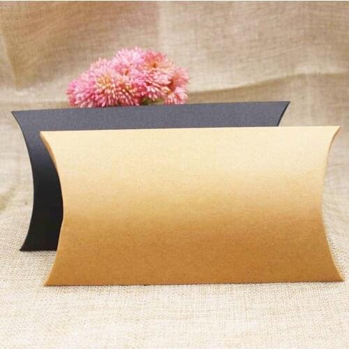 FeiLuanCustom 30pcs paper gift box candy favor packing pillow box brown/black color gift packing & display box custom cost extra
