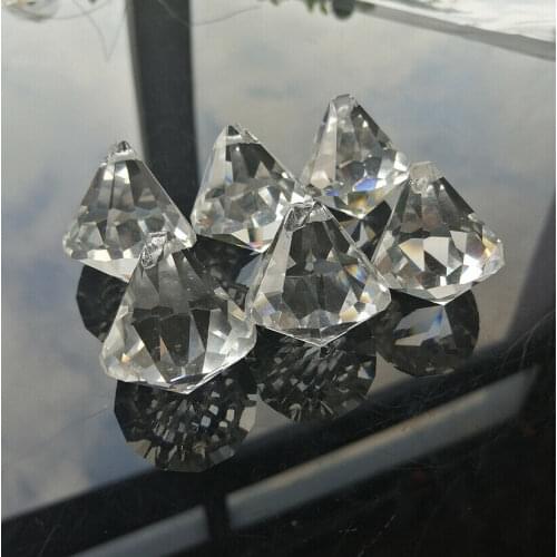 2 PCS Diamond Cone Crystal Chandelier Hanging Decor Prism Suncatcher Chandelier Curtain Accessories Jewelry Accessories 38MM