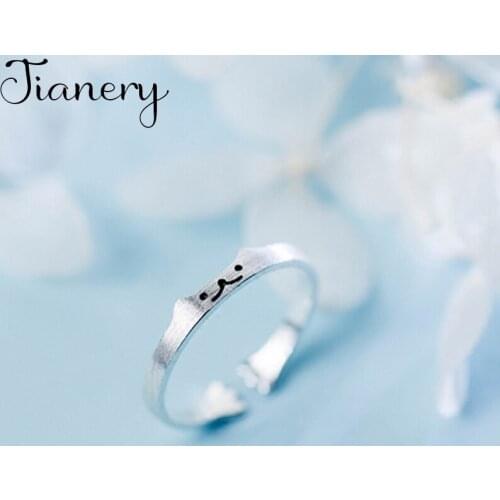 JIANERY Trendy Silver Color Cat Rings For Women Bridal Wedding Engagement Jewelry Large Opening Antique Rings