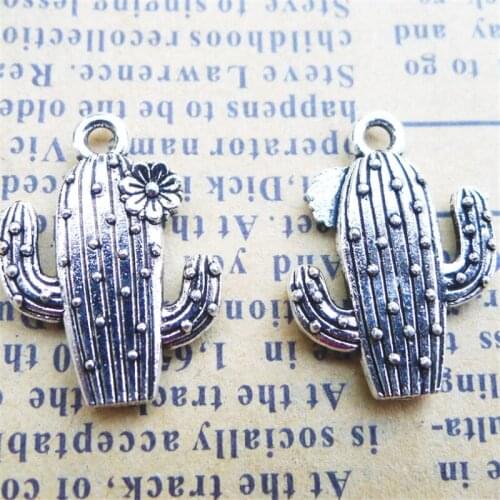 Cactus Charm Pendants Jewelry Making Finding DIY Bracelet Necklace Earring Accessories Handmade Tools 5pcs