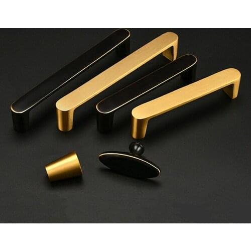 Coffee Black Golden Cupboard Handle Brushed Brass Kitchen Cabinet Door Knob Furniture Drawer Pull Hardware Wardrobe Pulls