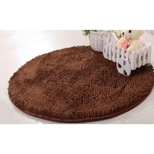 NiceRug Round Shaped Chenille Soft Smooth Flexible Carpet Mat Rug Floor Bedroom Living Room Bathroom Kitchen Area Home Decorat