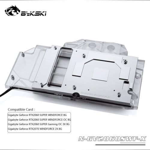 Bykski gpu cooler para gigabyte geforce rtx2060 super windforce oc 8g,super gaiming oc 3x,rtx2070 windforce 2x 8g N-GV2060SWF-X