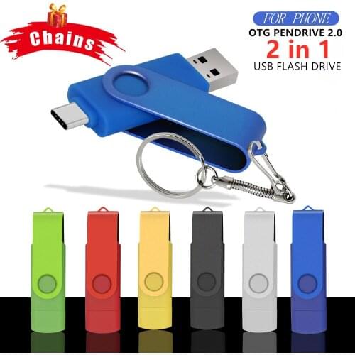 Metal USB Flash Drive 2.0 256GB USB 2.0 Pen Drive 128GB Cle USB Stick for Type C Android/PC 64GB Pendrive 32GB Memoria USB Gift