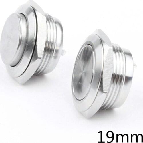 19mm Metal Button Switch No Lamp 2-foot Micro-stroke Ultra-short Self-reset Waterproof Button Switch
