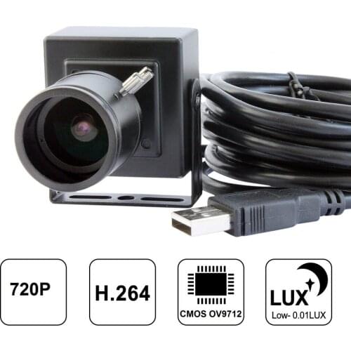 ELP 1280*720p MJPEG/H.264 30fps HD Cmos OV9712 2.8-12mm Varifocal Mini CCTV Usb Camera with Audio Microphone for PC Computer