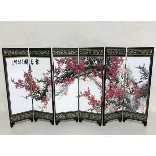 Lacquerware wood small screens, Primula picture, Exquisite crafts gifts and decorations