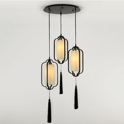 New Chinese chandelier living room lamp bedroom restaurant showroom lamp atmosphere study room lamp retro led lamps