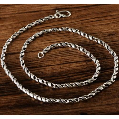 New Arrival S925 Silver Necklace Mens Heavy Gold Necklace Chain Stamp S925