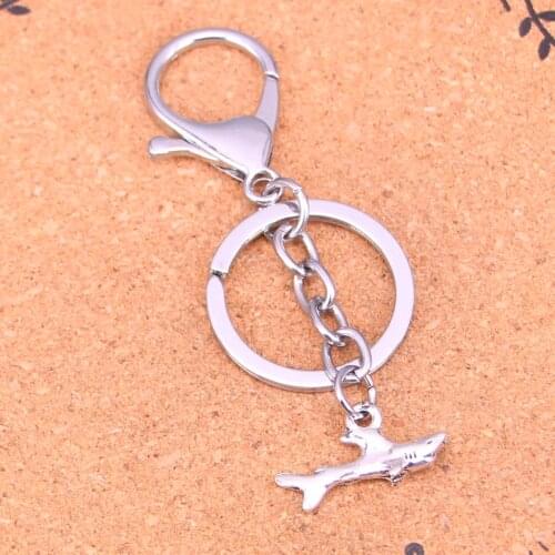 New Creative Chrome plated Metal Key Ring Best Gift shark fish Keychain Keyring
