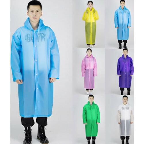 11 Colors New Fashion EVA Women Raincoat Thickened Waterproof Rain Coat Women Clear Transparent Camping Waterproof Rainwear Suit