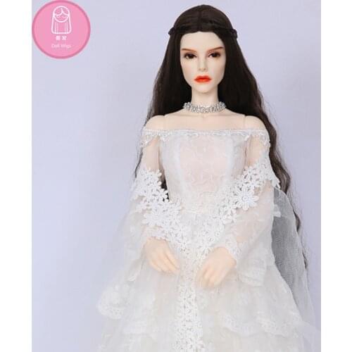 Wig For Doll BJD L15#8 free shipping size 9-10 inch 1/3 Eid Rania Bibiane high-temperature wig long hair bjd sd doll Wigs diy