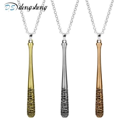 Dongsheng Tv Serise The Walking Dead Necklace Negans Bat Baeball LUCILLE Pendant Chain Necklaces for Women Men Jewelry Gift