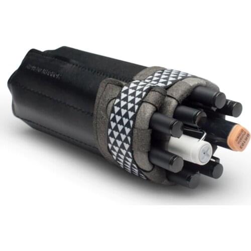 Paperboat Simple Large Capacity Pencil Case Bag Case Rolled Sttiaonery PU Leather Fountain Pen Holder Storage School Supplies