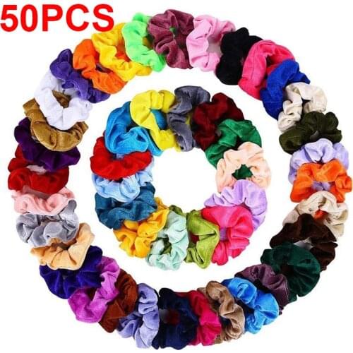 50/20/6Pcs Velvet Scrunchie Women Girls Elastic Hair Rubber Bands Accessories Gum for Women Tie Hair Ring Rope Ponytail Holder
