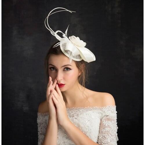 New Feather Hat Spring Summer Fashion Bride Headdress Cap Women Birthday Banquet Party Adult Hats Ladies Royal Ascot Caps H6803