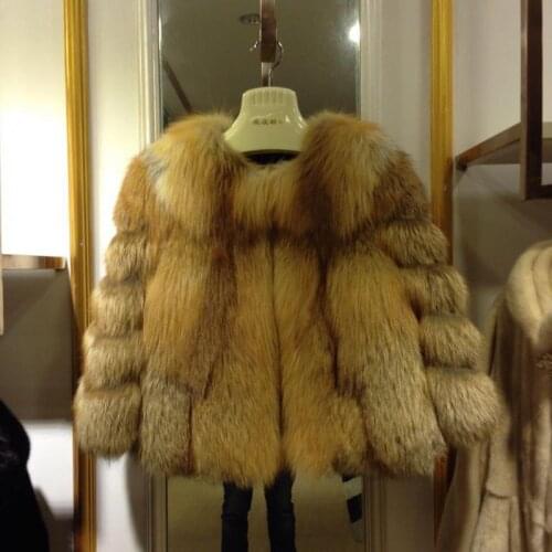 Fox fur coat Russian fur 2020 Fashion Fur Fox Short New Womens Jacket Red Fox Fur Coat