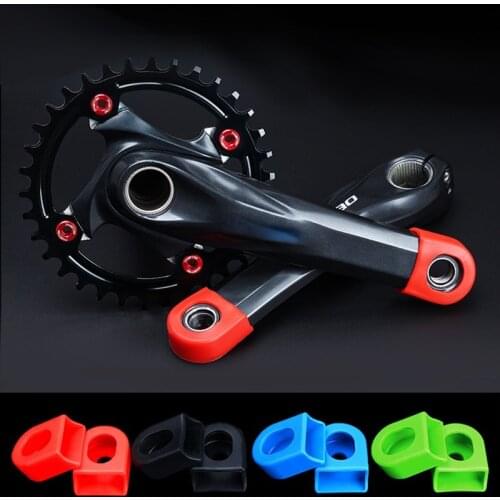 2PCS Bicycle Silicone Crank Cover Carbon Fiber Fixed Gear Pedal Crank Case Cycling Protector Cap MTB Mountain Bike Accessories