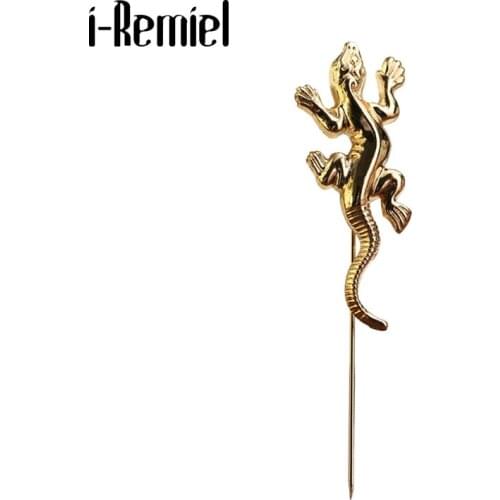 I-Remiel Metal Alloy Cartoon Animal Gecko Lizard Brooch Pin for Men Shirt Suit Pins and Brooches Mens Clothing & Accessories