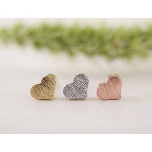 Jisensp Love Heart Earrings Tiny Cute Little Heart Stud Earrings for Women Girls Gifts boucle d'oreille femme 2021 10pairs-E017