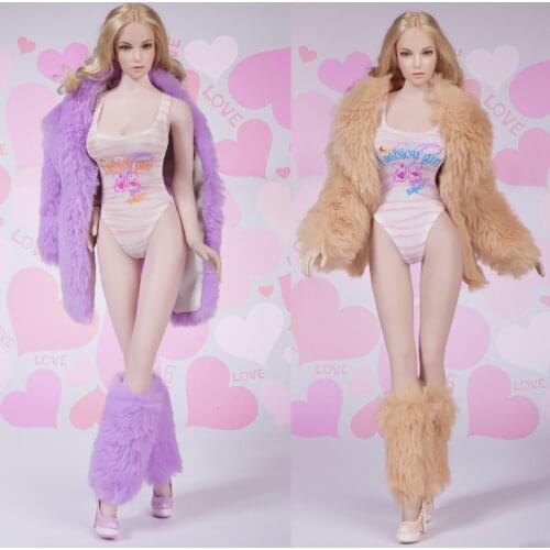 1/6 Scale Female Soldier Sex Fur Down Jackets Coat Swimsuit Leggings Shoes set for 12in action figure Phicen Accessories Toy