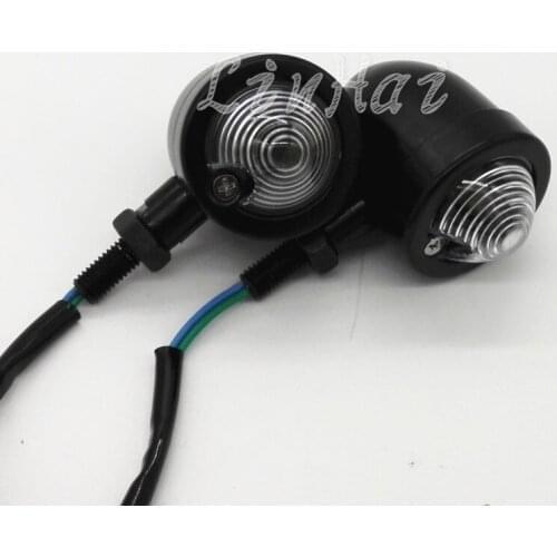 1Pair Black Bullet Heavy Metal Motorcycle Turn Signals Bulb Indicators Blinkers Lights Fit For Harley Honda Yamaha