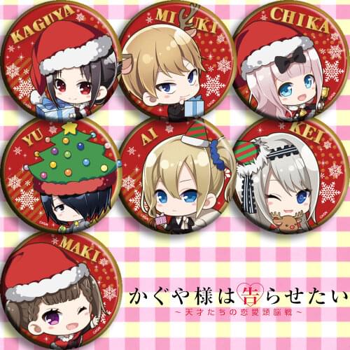 1pc anime Kaguya-sama:Love is War Fujiwara Chika Shinomiya Kaguya super cute badges brooch