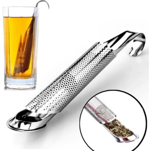 100PCS Tea Strainer Amazing Stainless Steel Tea Infuser Pipe Design Touch Feel Good Holder Tool Tea Spoon Infuser Filter SN392