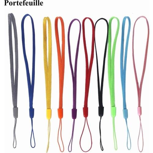 100PCS Portefeuille Hand Grip Lanyard Holder for USB Thumb Drives Keys Phone Strap String Wrist Keychain ID Name Tag Badge Stand