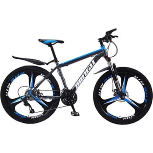 24/26 Inch Mountain Bike Double Disc Brake 21/24 Speed Bike with Synthetic Rubber Tire