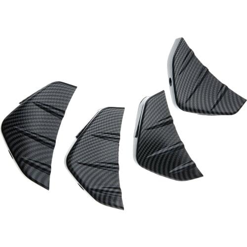 4pc Black ABS Plastic Car Auto Rear Bumper Diffuser Shark Fin Spoiler Lip 4 Wing Splitter Universal Lower Rear Body Bumper Parts